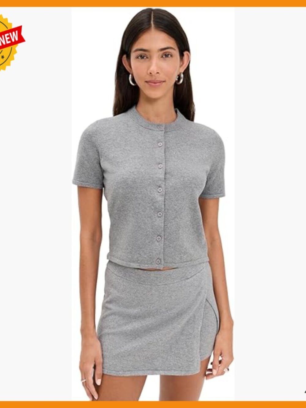 Lightweight Stretch Cardigan, XS Short Sleeve Casual Sweater